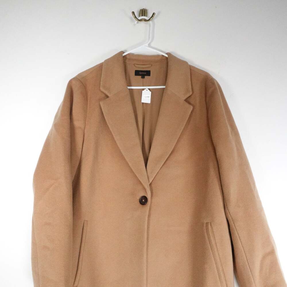 NWOT Quince Women's L Wool Cashmere Single Breasted Coat Caramel Tan $200 Luxe - Picture 5 of 10